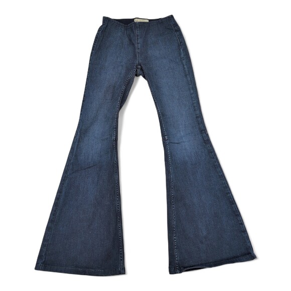 Free People Denim - Free People Flare Wide-Leg Jeans Women's Size 25 Dark Wash